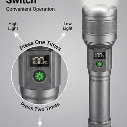 kay-joy RL-M32 100W Rechargeable LED Torch Zoomable 3000mAh Battery Type-C Charging Torch image 2