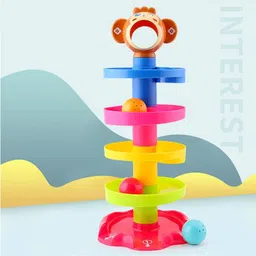 Monkey Roll Ball Drop Tower – Colorful Spiral Track Toy for Toddlers-image-90