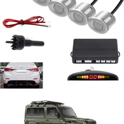 maties 4Silver Parking Sensor With LED Display Increased Safety For Car-128 Universal 4 Silver Reverse Parking Sensor With LED Display For Cars-128 Parking Sensor-picture-22