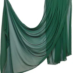 matching mart Chiffon Solid Green Women Dupatta-picture-28
