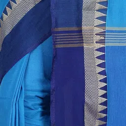adbutiq Solid/Plain, Woven, Striped, Geometric Print Bollywood Handloom Cotton Blend Saree image 4