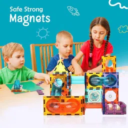 kiditos 3D Light Magnetic Tiles Building Blocks 150 PCS Marble Run STEM Learning Toys image 5