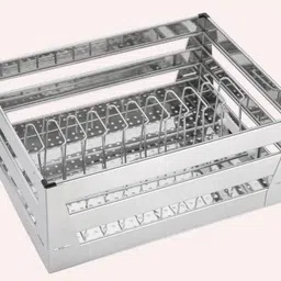 winstar Cutlery Kitchen Rack High Grade Stainless Steel Perforated Sheet Kitchen Thali Basket | Premier Series Kitchen Organizer | Modular Kitchen Cabinet (15x20x8 Inches) | Steel-picture-12