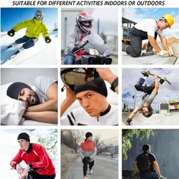 alpha stylist Black, Blue Helmet Skull Cap for Men & Women image 5