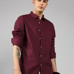 dennis lingo Men Slim Fit Solid Spread Collar Casual Shirt-picture-47