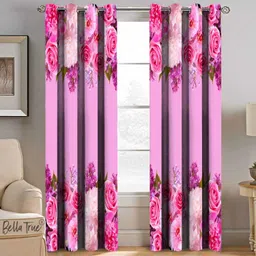bella true 213 cm (7 ft) Door Polyester Semi Transparent Curtain (Pack Of 2)-picture-12