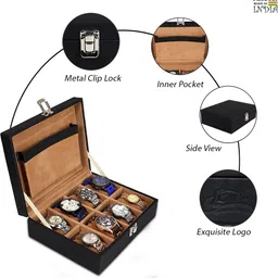 leather world luxury designer Watch Box Case Organizer Holder Watch Box image 5