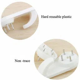 art street Set of 25 Hooks White 4-Pin Seamless Nail with 2 Spirit Leveler for Photoframe Hook 25 image 3