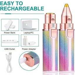 QueryZen 2-in-1 Rechargeable Eyebrow Trimmer, Epilator For Women, Nose Hair Remover Cordless Epilator image 5