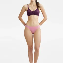 jockey 1803 Medium Coverage Micro Modal Elastane Stretch Women Bikini Pink Panty image 4