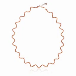 JINA 92.5 Sterling Silver Rose Gold Textured Choker Necklace Gold-plated Plated Sterling Silver Necklace-image-0