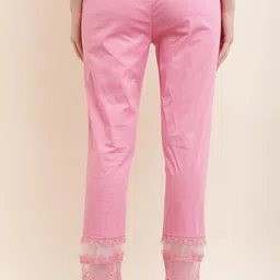 aasma creatives Women Regular Fit Pink Cotton Blend Trousers image 2