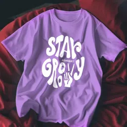 lwexs Women Graphic Print Round Neck Polycotton Purple T-Shirt-picture-24