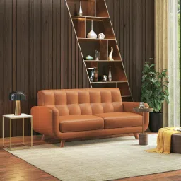 urban ladder Waverly 2 Seater Leather Sofa in Apricot-picture-14