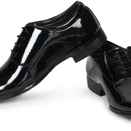 shoe island Patent Leather Black Lace-Up Office Party Wear Shine Formal Shoes For Men Oxford For Men image 5