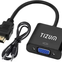 Tizum VGA Cable 0.1 m HDMI to VGA with Audio, Gold-Plated HDMI to VGA Adapter (Male to Female)-picture-40