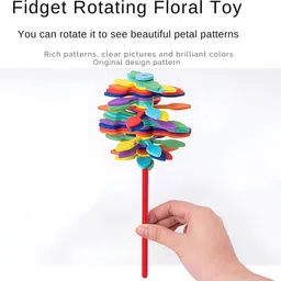 zoddler Colorful Magic Flower Rotating Toy Stick for Kids Creative Spinning Fidget Stick image 5