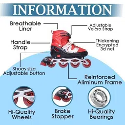 papa bear Adjustable Inline Skates Skating Shoes for Boys Kids Girls In-line Skates - Size 39-42 UK image 3