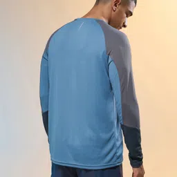 technosport Men Colorblock Round Neck Polyester Blue T-Shirt image 2