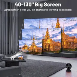 TuneFit Portable Mini Projector (3000 lm / 2 Speaker / Wireless / Remote Controller) Portable Projector image 3