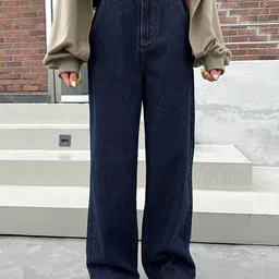 kotty Women Regular High Rise Dark Blue Jeans-picture-12