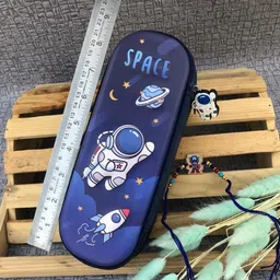 triple paper Space Astronaut Double Zipper Hard Shell Pencil Case for Boys Space Pencil Box Art EVA Pencil Box image 4