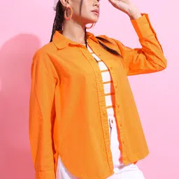 tokyo talkies Women Regular Fit Solid Casual Shirt image 4