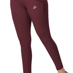 Solid Women Maroon Tights-image-52