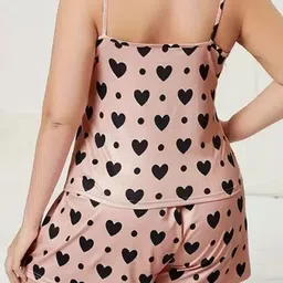 shounak Women Night Suit Set Black, Beige Printed image 3