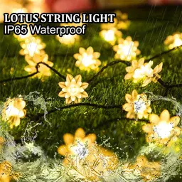 fizzytech 25 LEDs 4 m Yellow Flickering Leaf Rice Lights image 2