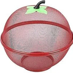 shree kashtbhanjan international Net Fruits & Vegetables Basket for Kitchen, Fruit Basket with Net Cover Stainless Steel Fruit & Vegetable Basket image 4