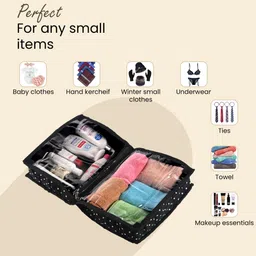 heart home Pack of 2 Polka Dots Travel Kit For Toiletries, Bathroom Organiser | Black Vanity Kit Vanity Box image 3