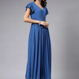 aayu Women Maxi Black Full Length Dress image 3