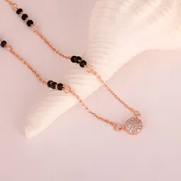 giva Sterling Silver Rose Gold Zircon Embellished Mangalsutra for Women and Girls Sterling Silver Mangalsutra-picture-39