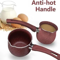 atoozed Non-Stick Saucepan | Household Milk Boiling Pan with Pourers | Lightweight Pot Milk Pan 9 cm diameter 159 L capacity image 3