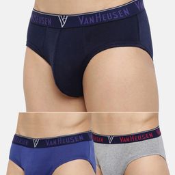 van heusen innerwear Van Heusen Men Multicolour Pack of 3 Solid Antibacterial Colour Fresh Briefs-picture-34