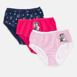 Pantaloons Junior Girls Pack Of 3 Minnie Mouse Printed Basic Briefs-picture-27