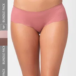 FashionRack Women Pack Of 3 Seamless Hipster Cotton Briefs 3801_SBrPi-picture-18