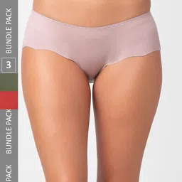 FashionRack Women Pack Of 3 Seamless Hipster Cotton Briefs 3801_SGrR-picture-19