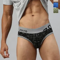 Zoiro Pack Of 3 Geometric Printed Basic Briefs ZO-BRI-LO1521-MUL-S-3PC-picture-13