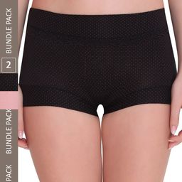 PLUMBURY Women Pack of 2 Printed Anti-Microbial Boyshort Briefs PLBSP11W810522LPNK/BL-M-picture-12