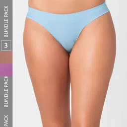 NOIRA Women Pack Of 3 Assorted Seamless Thong Briefs-image-94