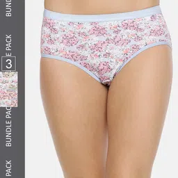 RedRose Women Pack Of 3 Printed Cotton Hipster Briefs Deepa Multi-picture-26