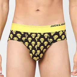 Jack & Jones Men Black & Yellow Printed Cotton Basic Briefs 116792301-picture-28