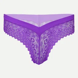 Opulent Women Self Design Laced Thong Briefs-picture-19