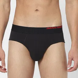 Jack & Jones Men Black Solid Cotton Basic Briefs 116795501-picture-37
