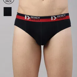 DIXCY SCOTT Men Pack Of 2 Solid Cotton Basic Briefs-picture-27