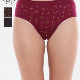 Bodycare Women Pack Of 3 Printed Pure Cotton Hipster Briefs-picture-28