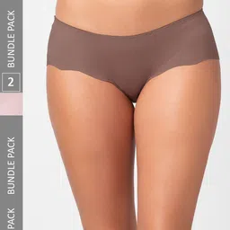 FashionRack Women Pack Of 2 Assorted Cotton Hipster Briefs-image-4