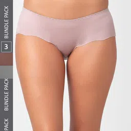 FashionRack Women Pack Of 3 Seamless Hipster Cotton Briefs 3801_SBrG-picture-8